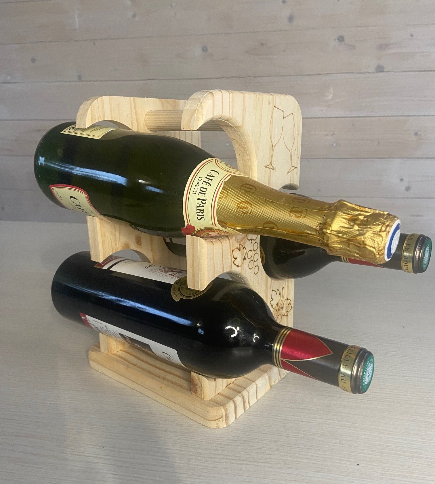 Porte 3 bouteilles "Grappe"