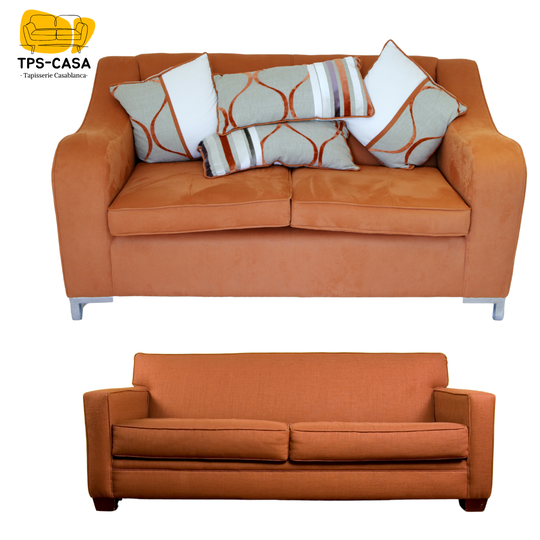 Canapé en tissu orange
