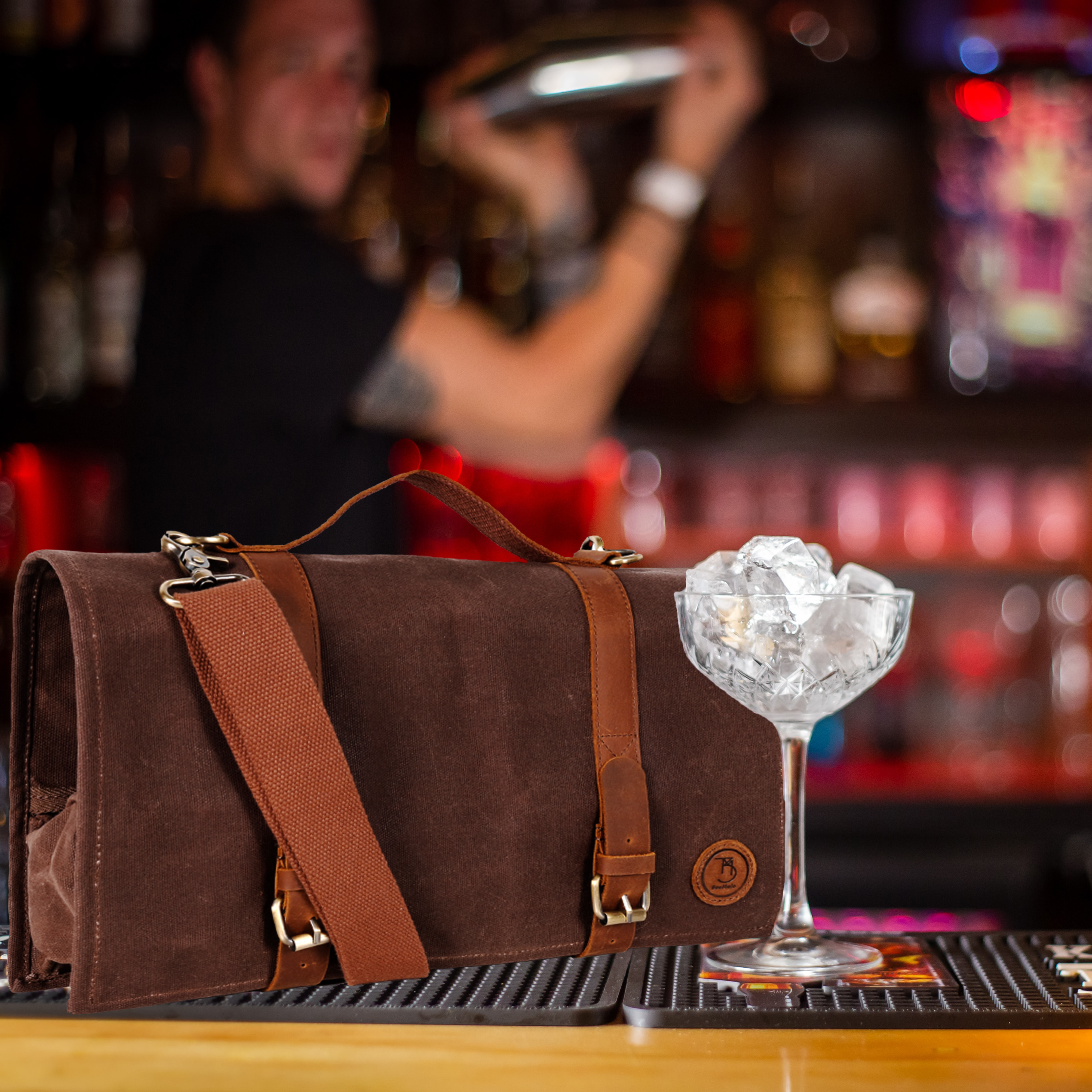 Vintage Waxed Canvas Bartender Bag