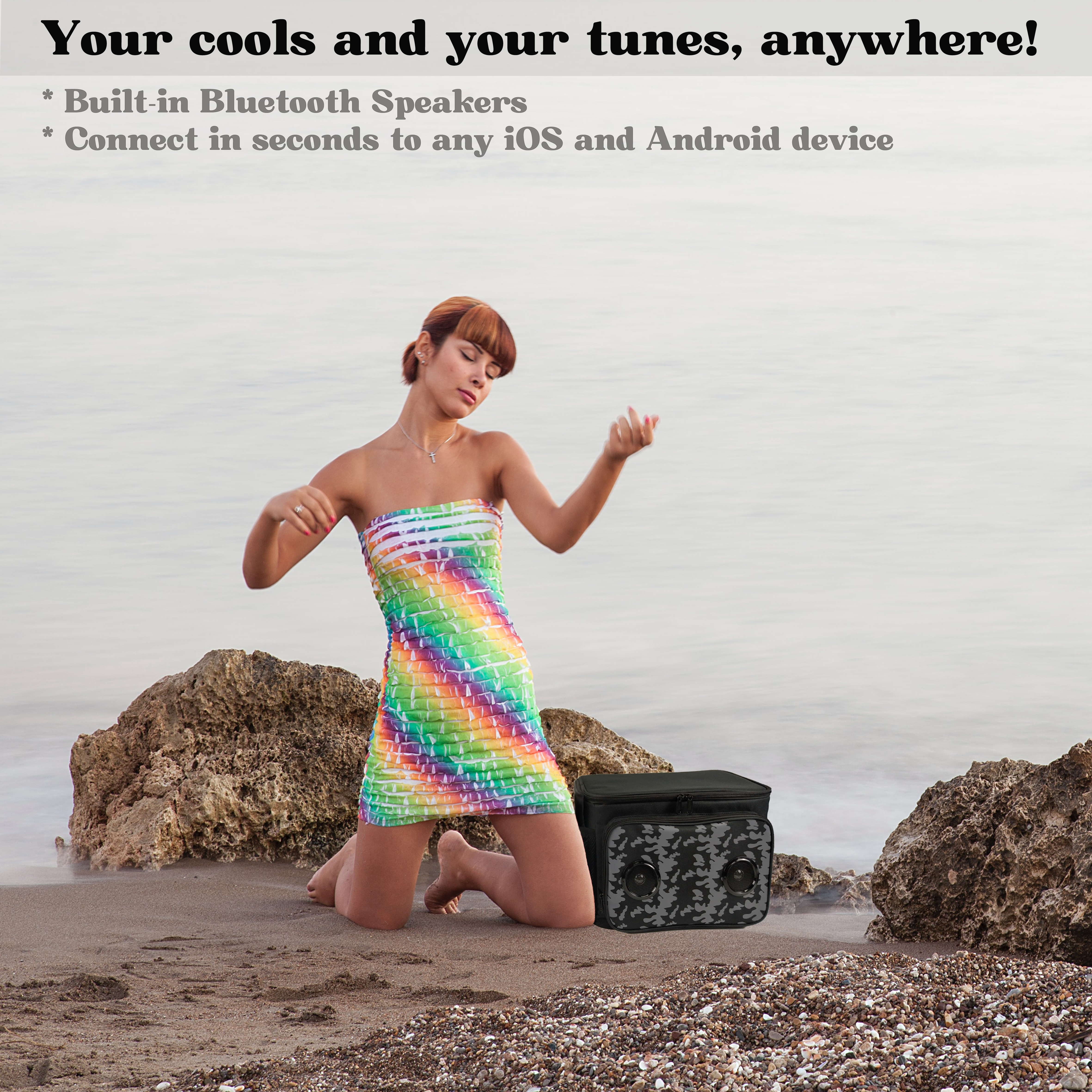Portable Camouflage Insulated Cooler Speaker Bag