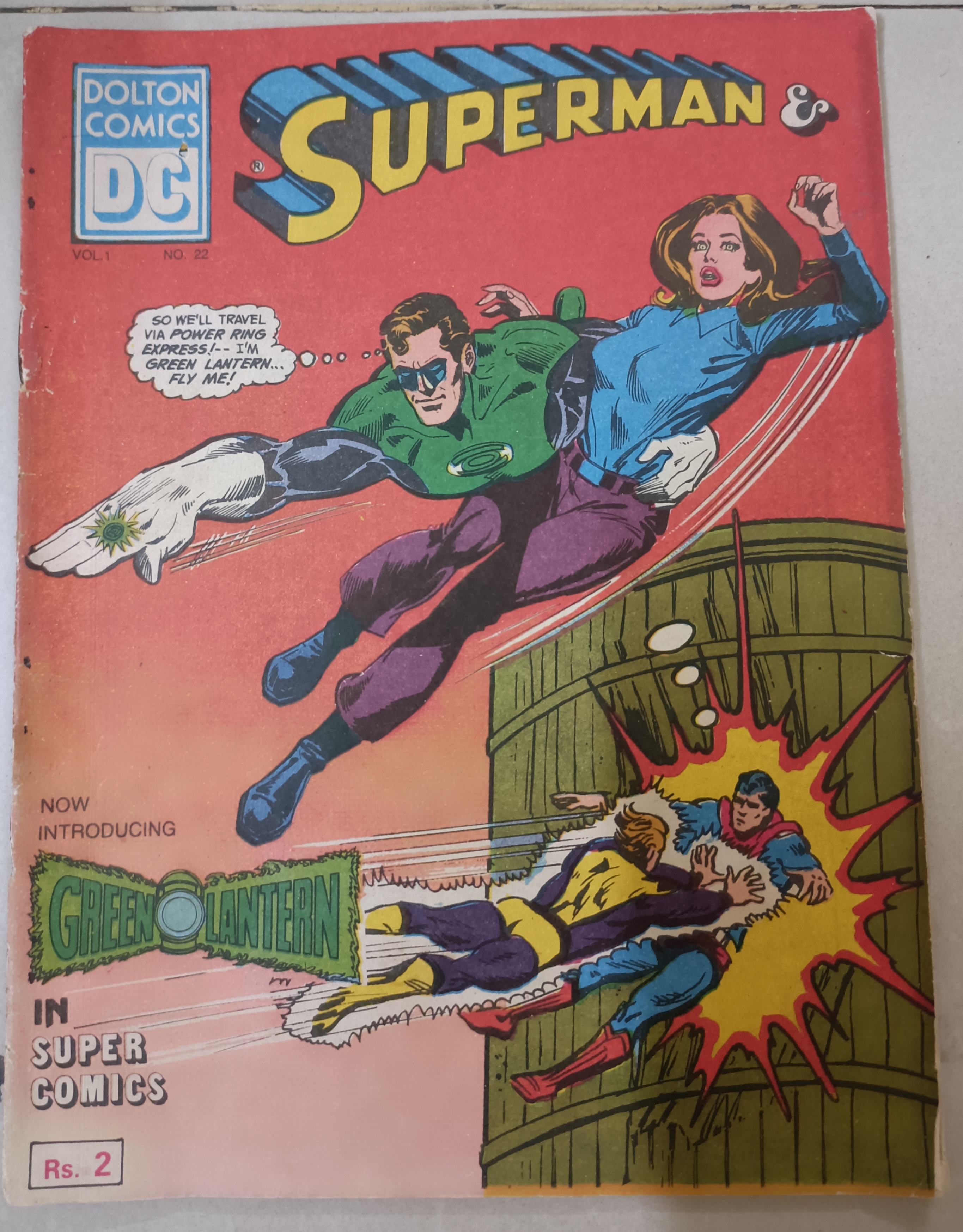Superman Comic Book with Green Lantern
