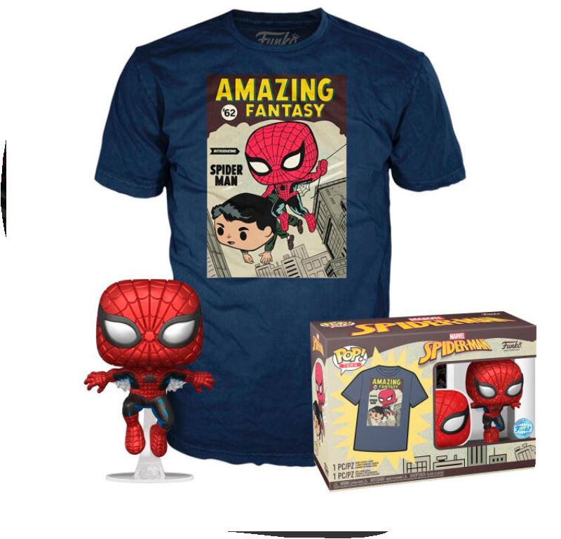 Set figura POP & Tee Marvel Spiderman Comic Cover