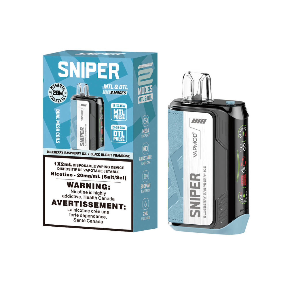 SNIPER Blueberry, Raspberry, 20K PUFF DISPOSABLE