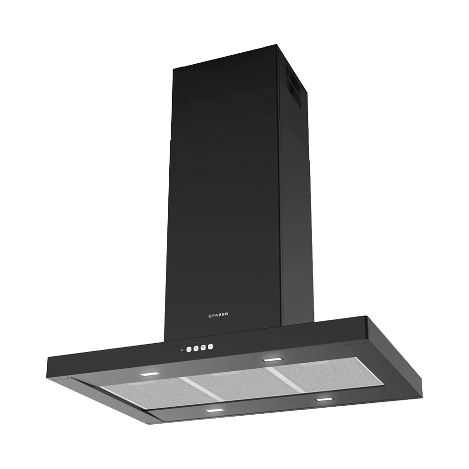 Campana peninsula 90cm - Faber - STILO COMFORT ISOLA BK MATT A90/2