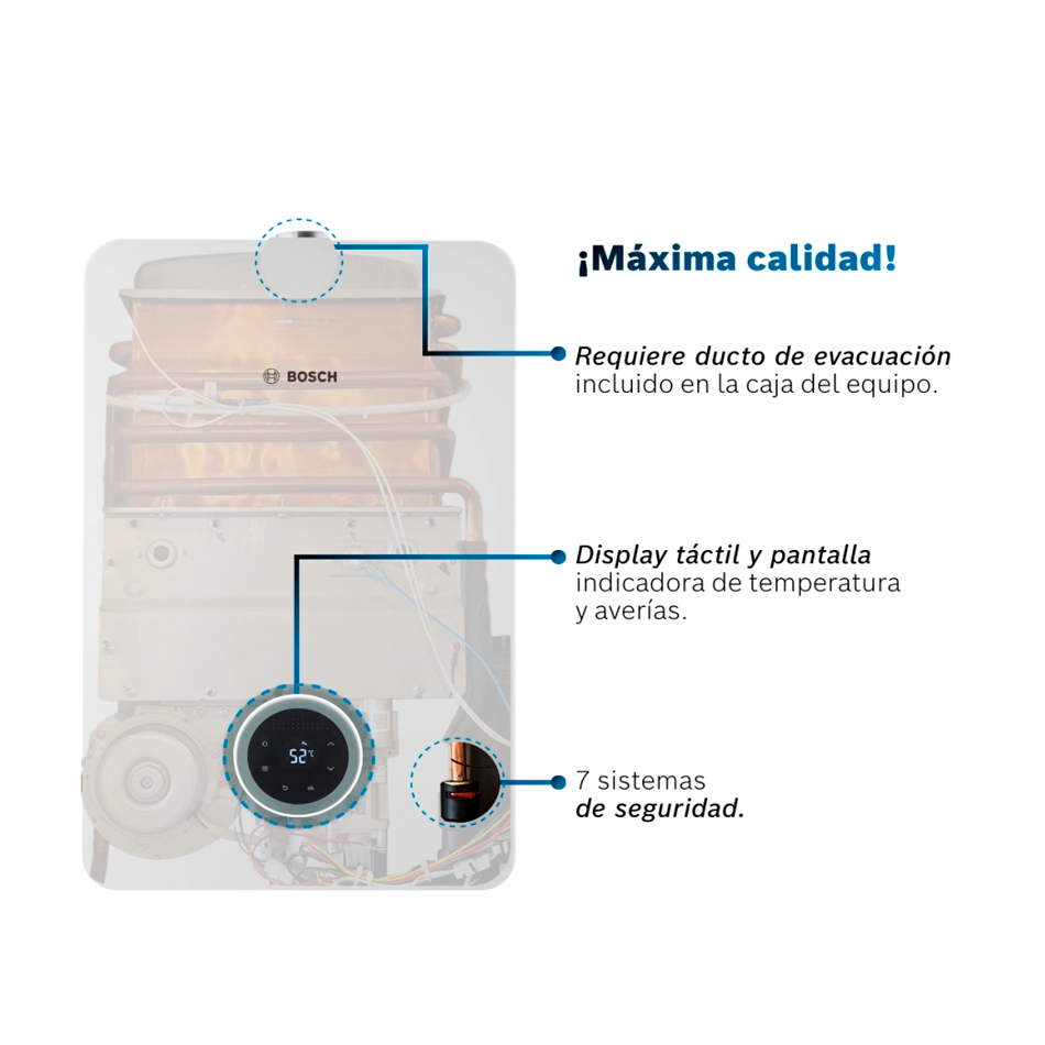 Calentador de agua tiro forzado  - Bosch - Therm  5600 F 15, 18 y 21L