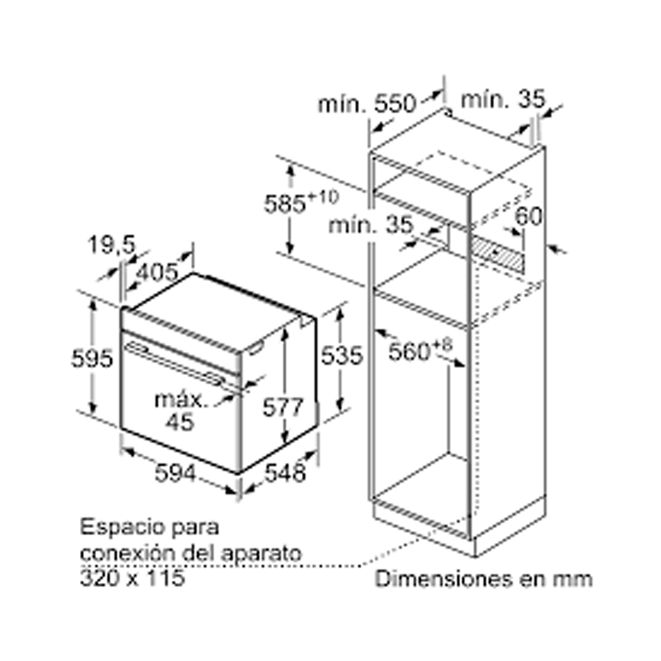 Horno convección 60cm - HBG724AB1 - Bosch