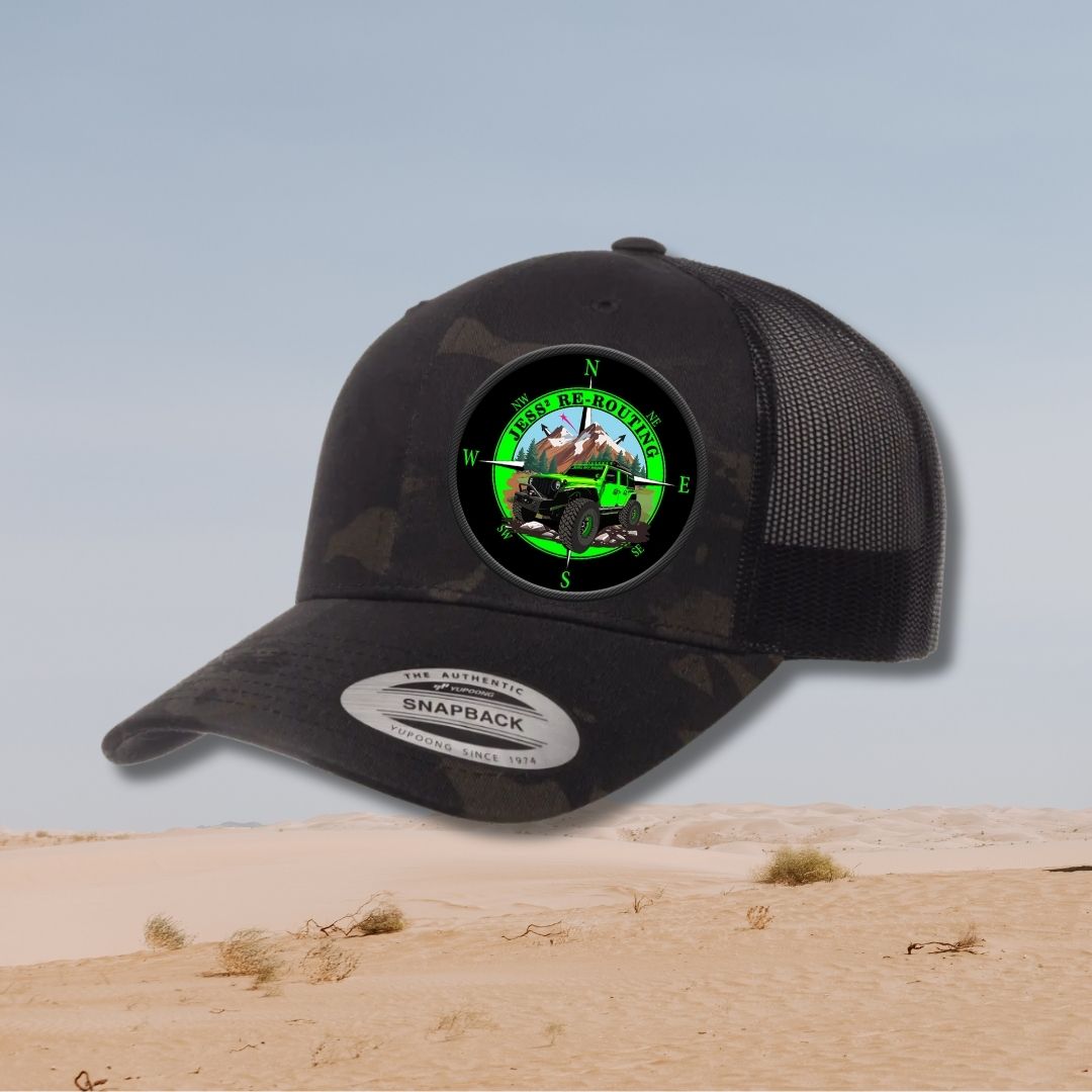 Black Multicam Snapback Hat