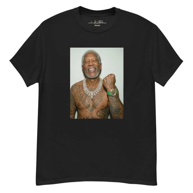 Mo. Freeman - Smiling Senior Tattooed Man Graphic T-Shirt