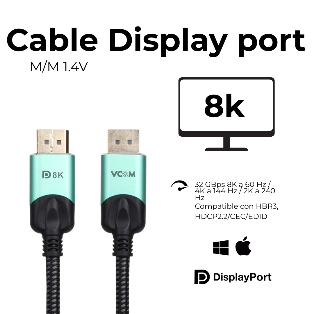 Cable DisplayPort 8K
