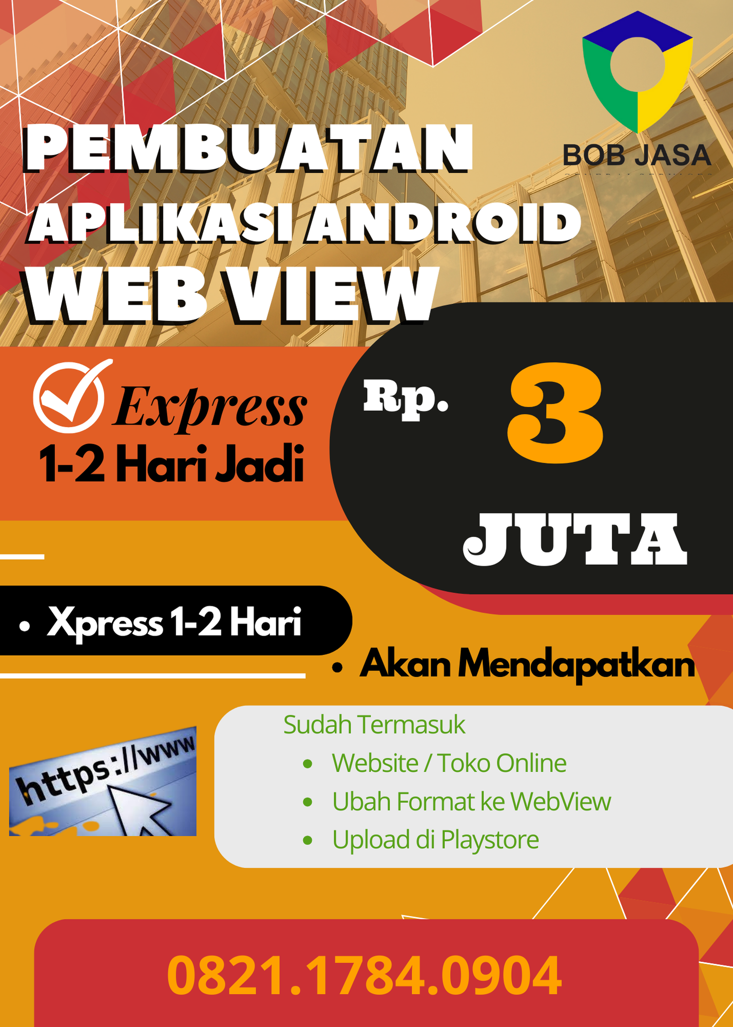 Bikinin Pro By Bob Jasa Pembuatan Bikin Aplikasi Android Web View Upload Aplikasi Playstore Murah Terdekat di Kota Kabupaten