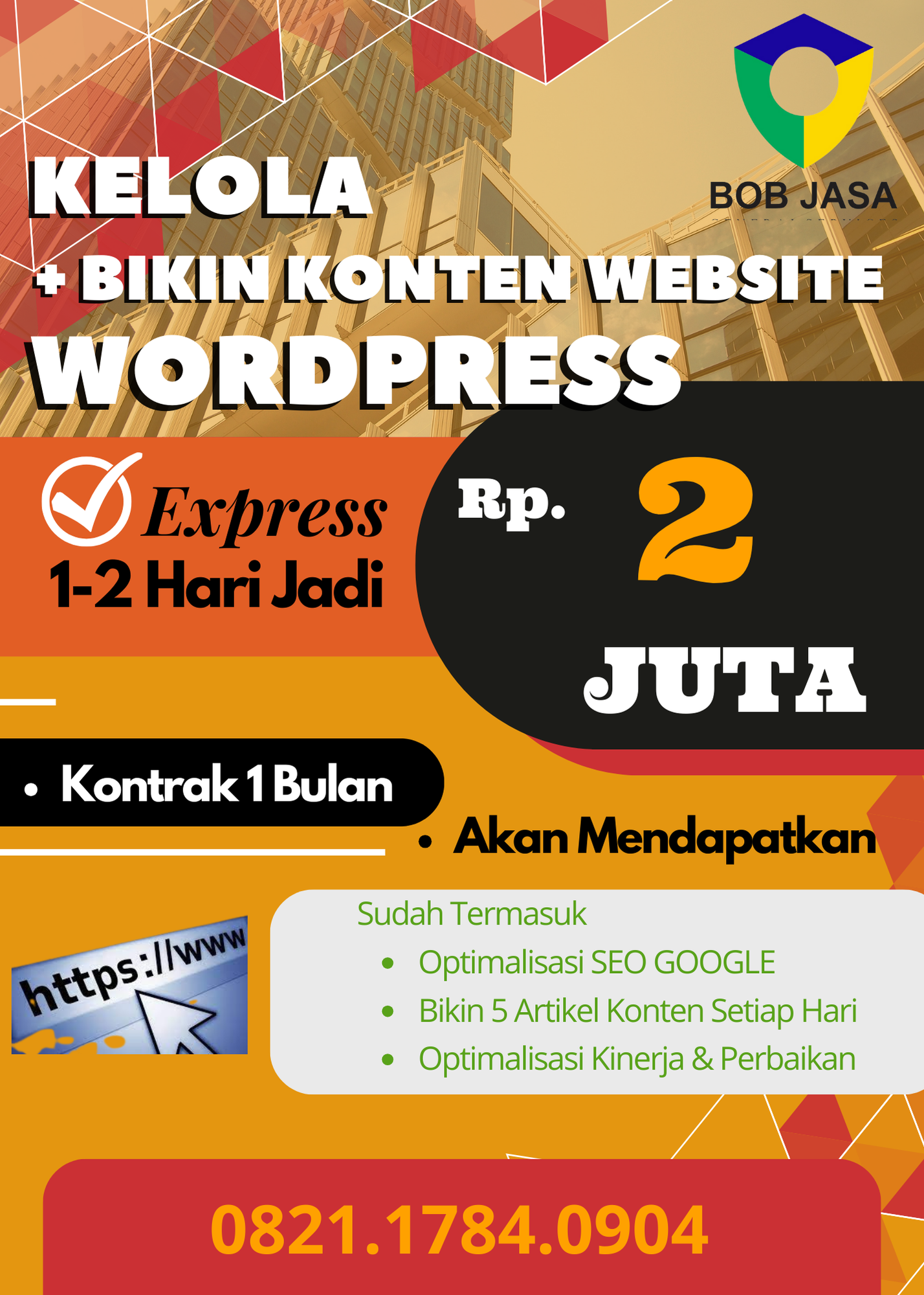 Bikinin Pro By Bob Jasa Kelola Bikin Konten Optimasi SEO Website Wordpress Google Murah Terdekat di Kota Kabupaten