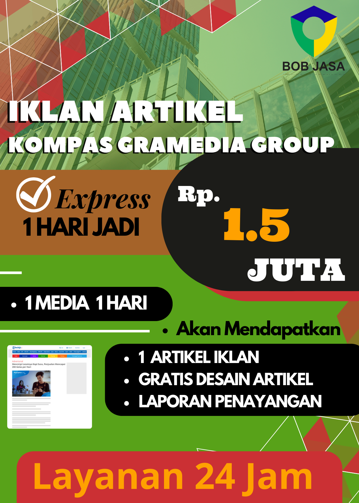 Iklanin Pro by Bob Jasa Pasang Iklan Artikel Press Release Media Online Kompas Murah Terdekat di Kota Kabupaten 