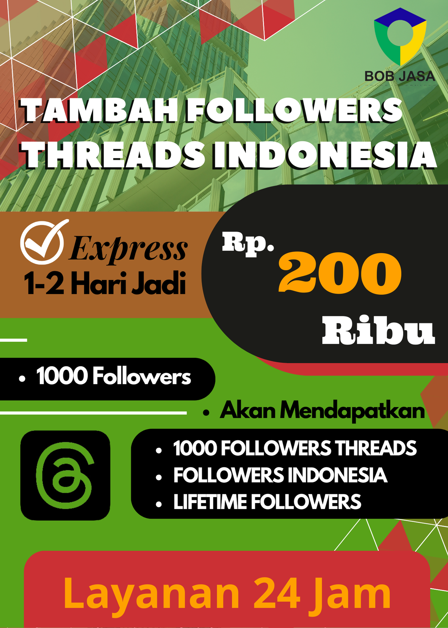 Buzzerin Pro By Bob Jasa Tambah Followers Subscriber Facebook FB Instagram IG Tiktok Threads X Twitter Youtube YT Murah Terdekat di Kota Kabupaten