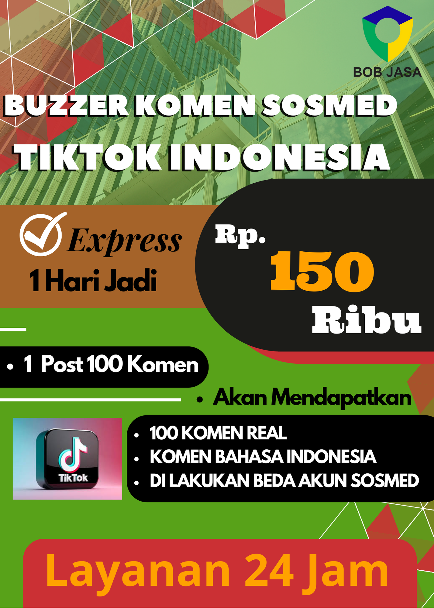 Buzzerin Pro By Bob Jasa Buzzer Komentar Postingan Komen Post Konten TikTok Instagram Facebook Murah Terdekat di Kota Kabupaten