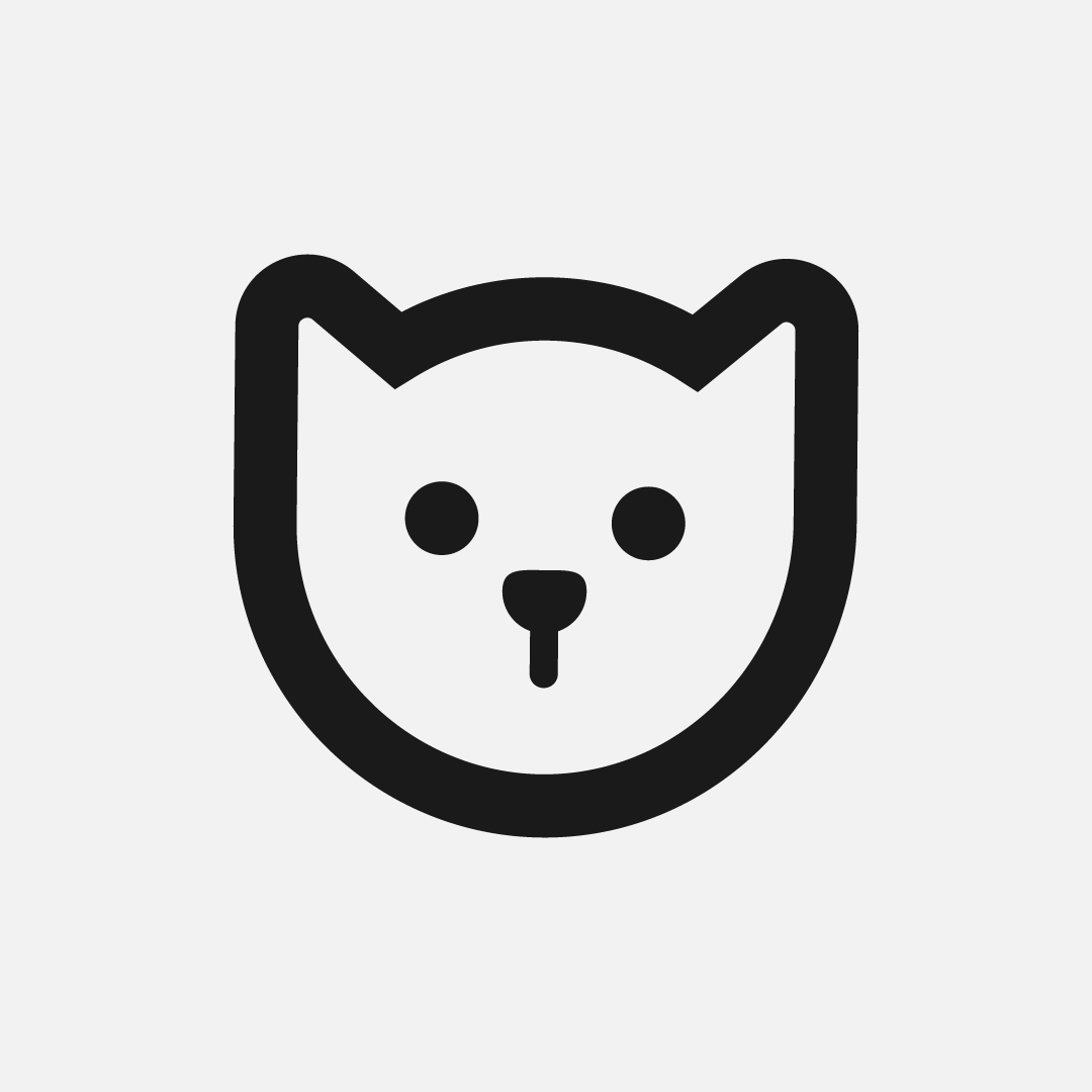 Simple Cute Pet Head Logo Design