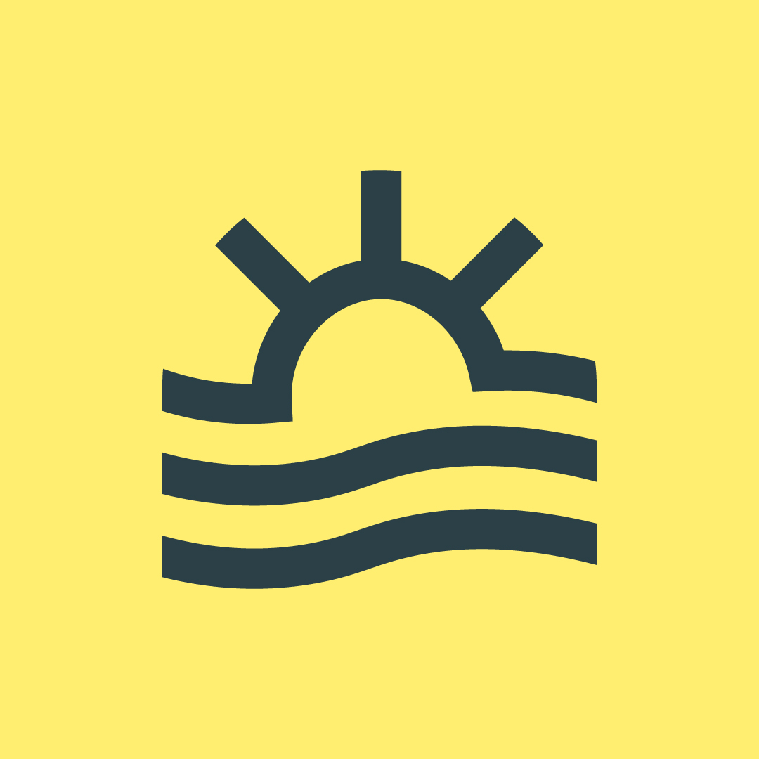Sun and Ocean Line Logo Design