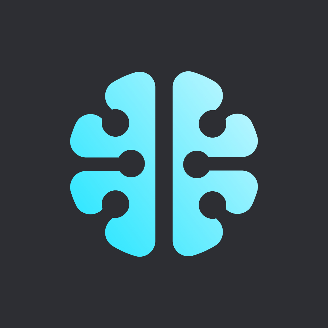 Negative Space Tech Brain Logo Design