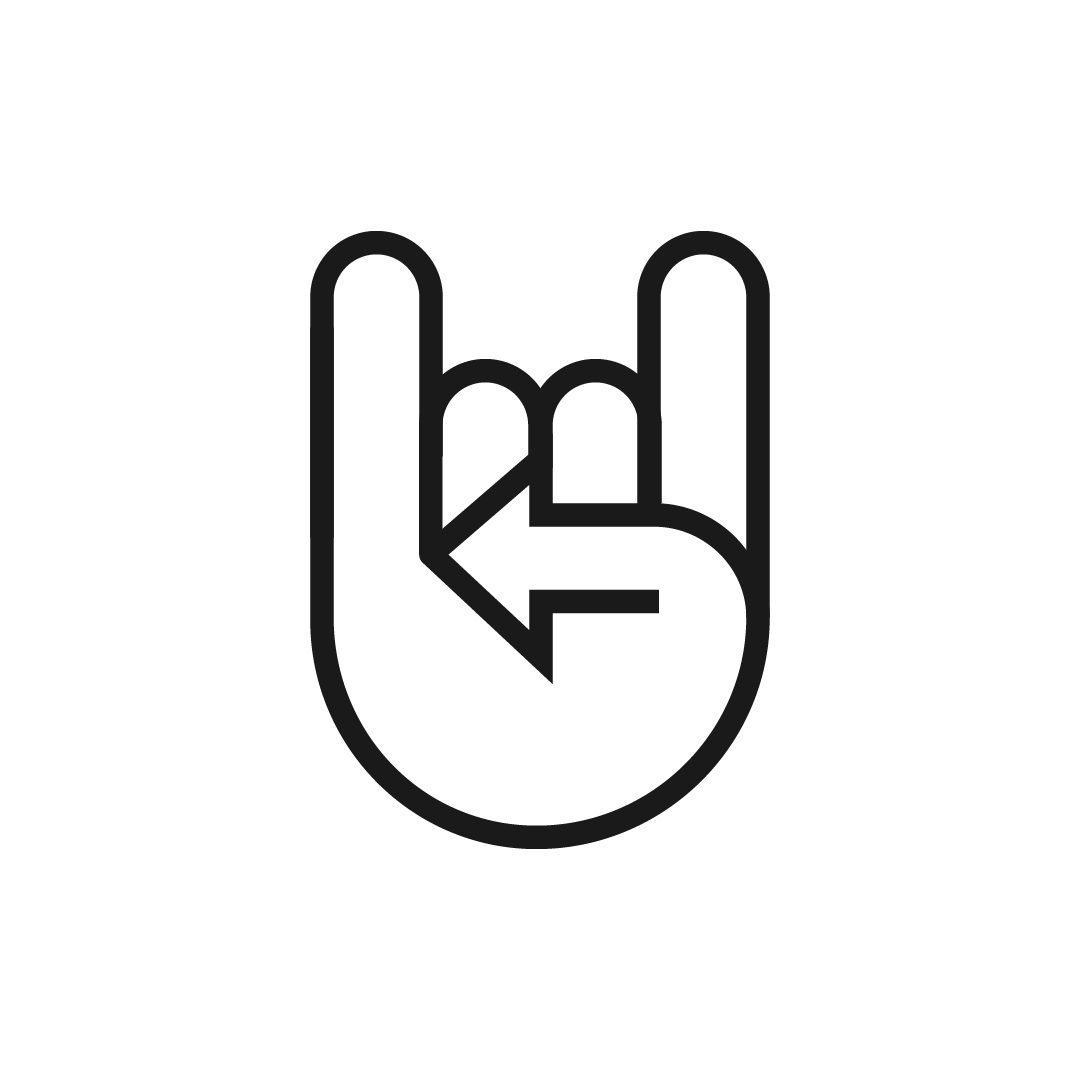 Line Rock Hand Arrow Logo Design