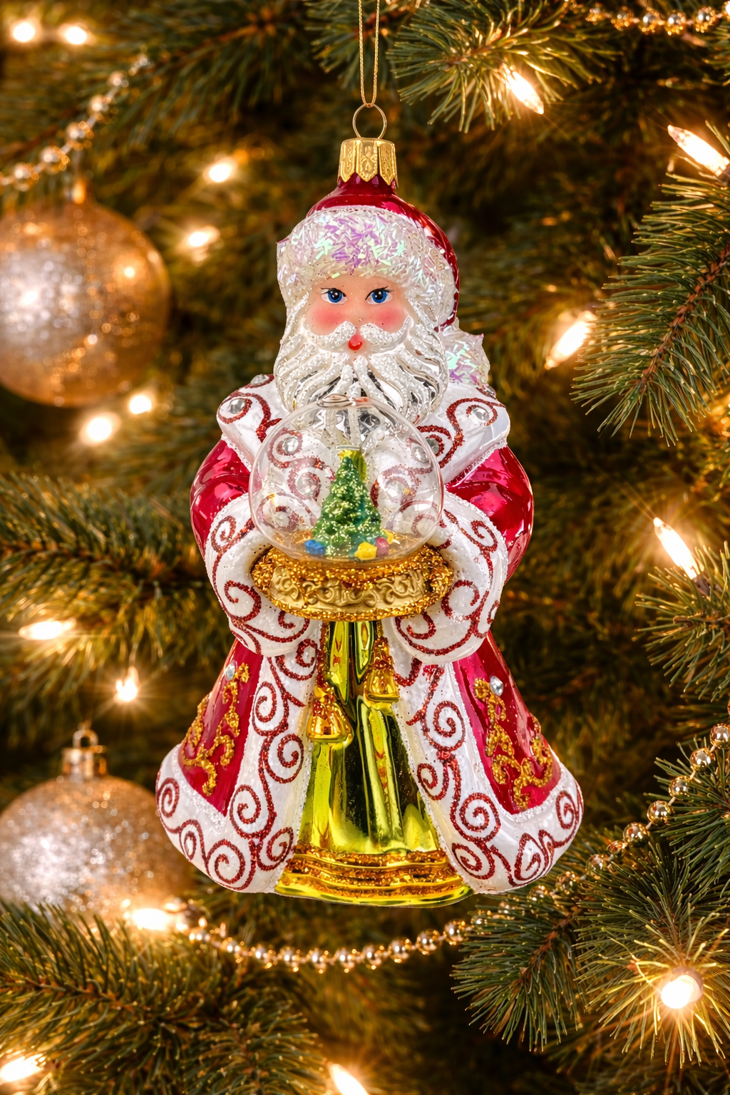 Decorazione in Vetro “Babbo Natale con Globo” – Koronex