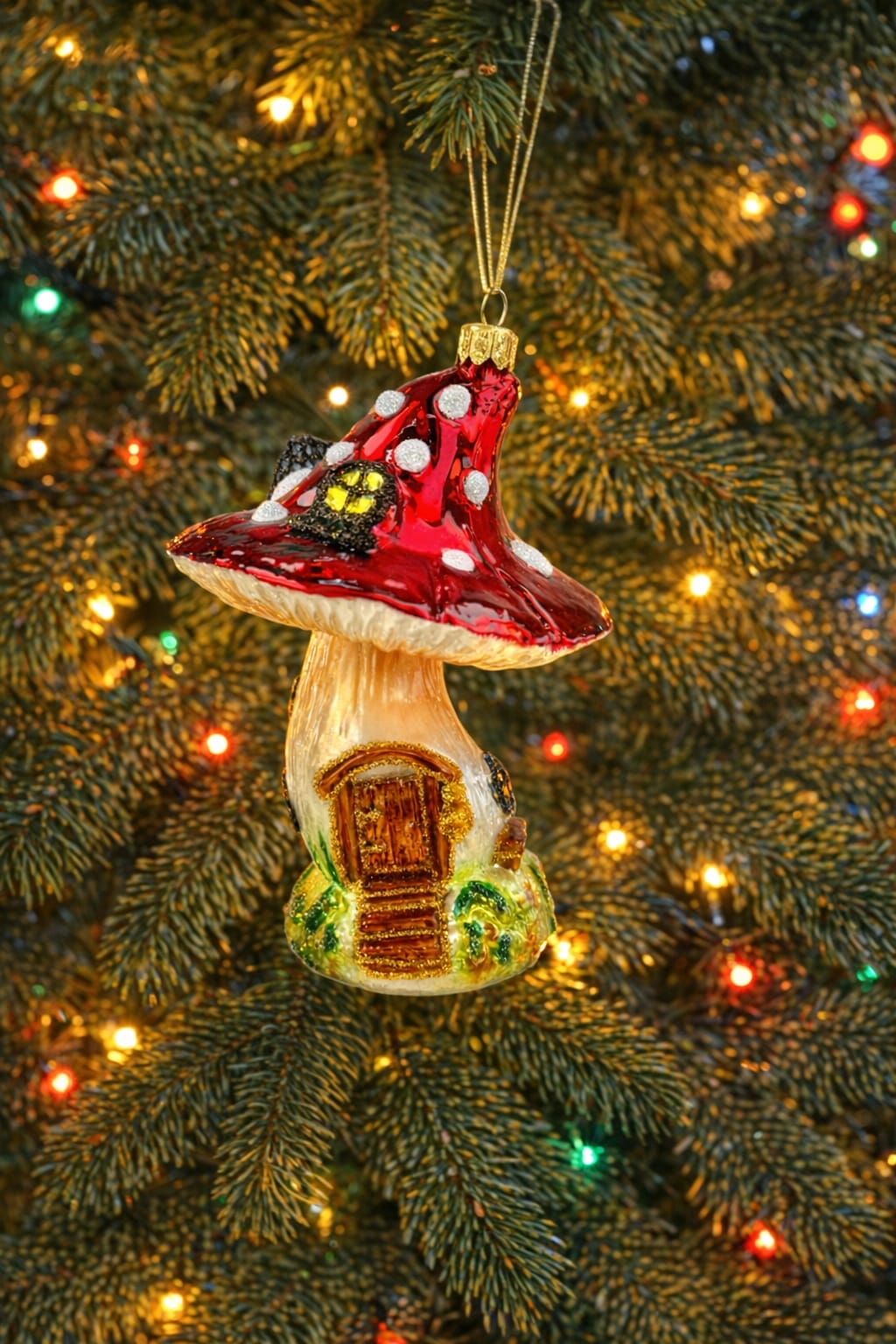 Decorazione in Vetro “Casetta Fungo Fiabesca” – Koronex