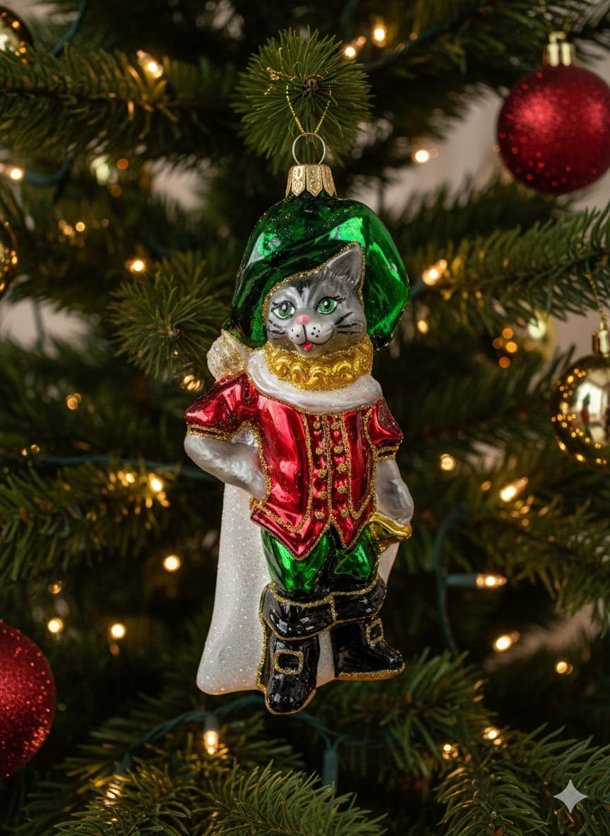 Decorazione in Vetro “Gatto Con Gli Stivali” - Koronex