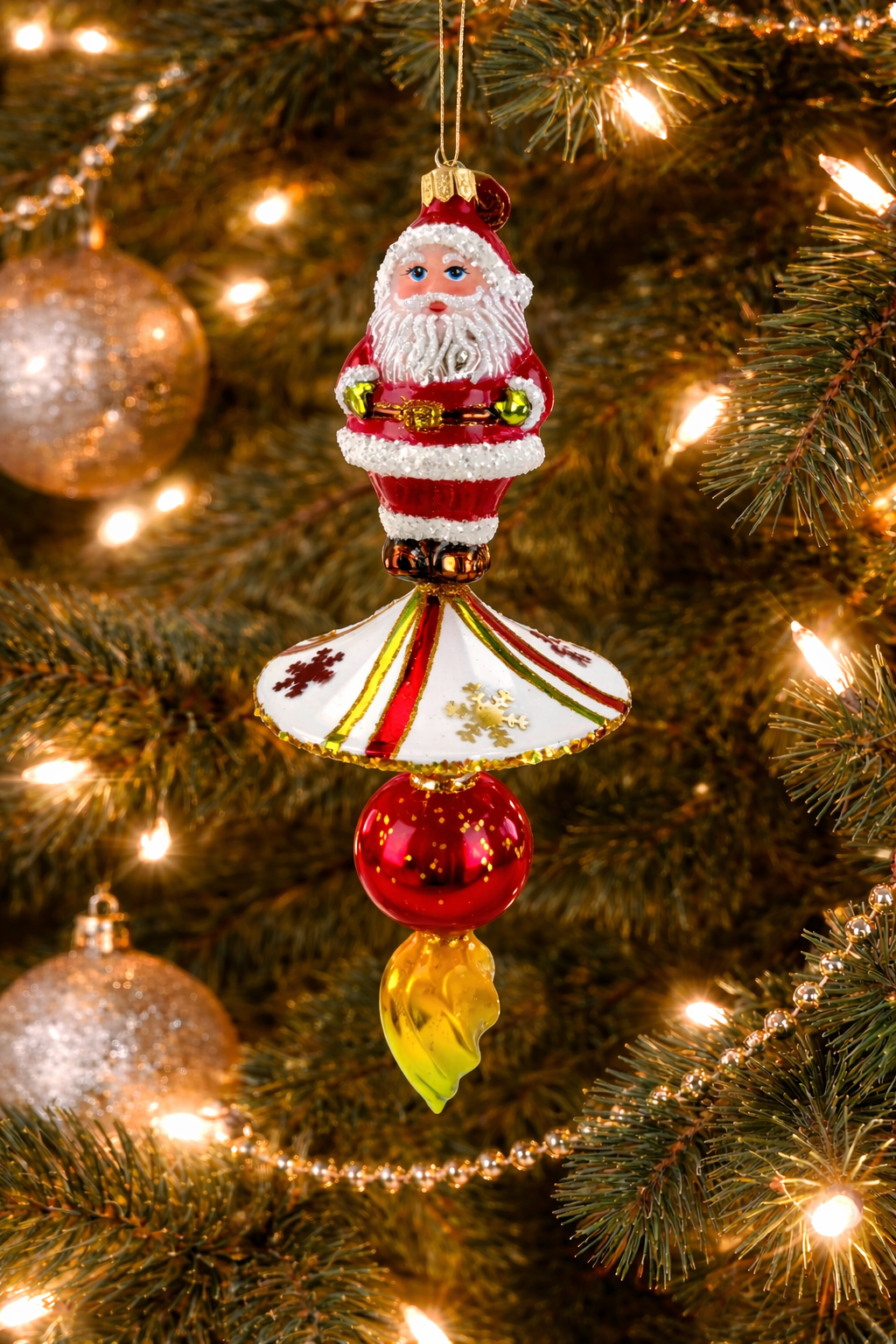 Decorazione in Vetro “Babbo Natale su Base Decorata” – Koronex