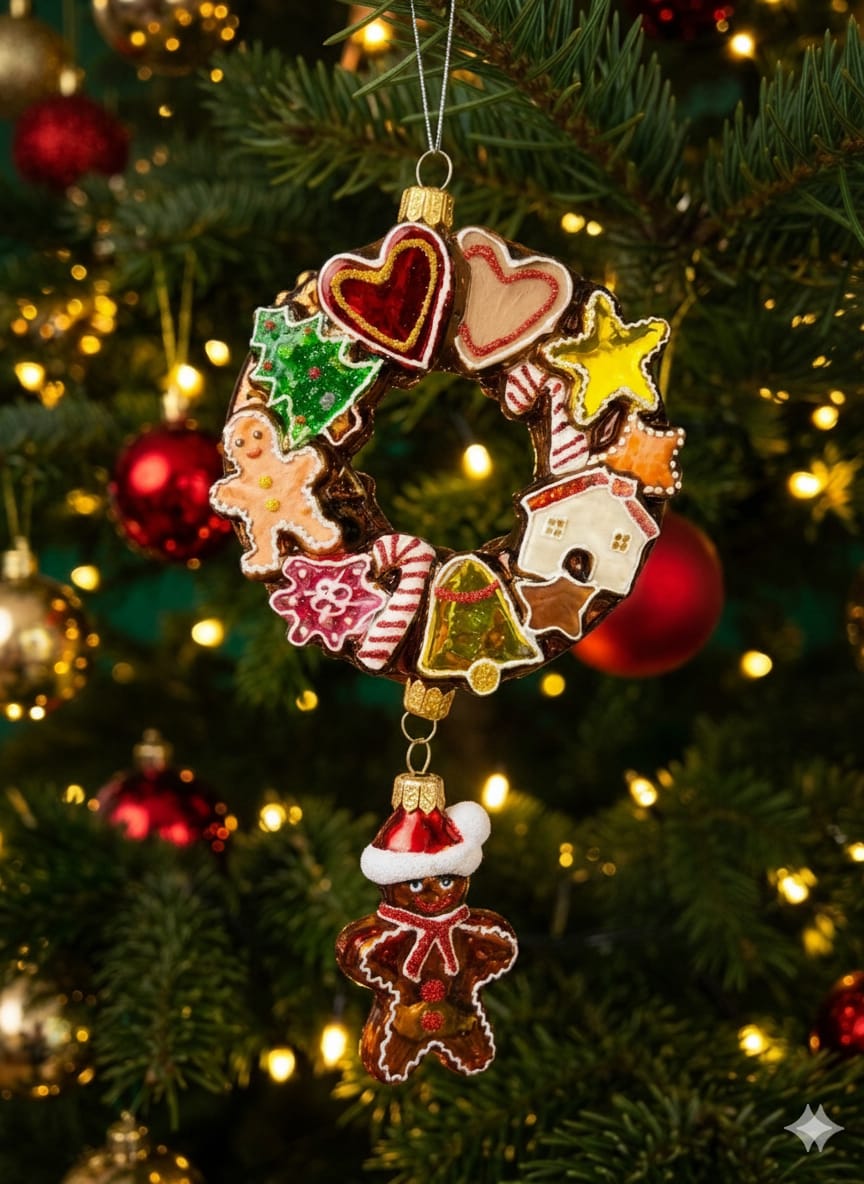 Decorazione in Vetro “Ghirlanda Pan di Zenzero” – Koronex