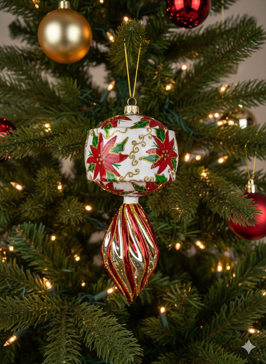 Decorazione in Vetro “Poinsettia Elegante” – Koronex