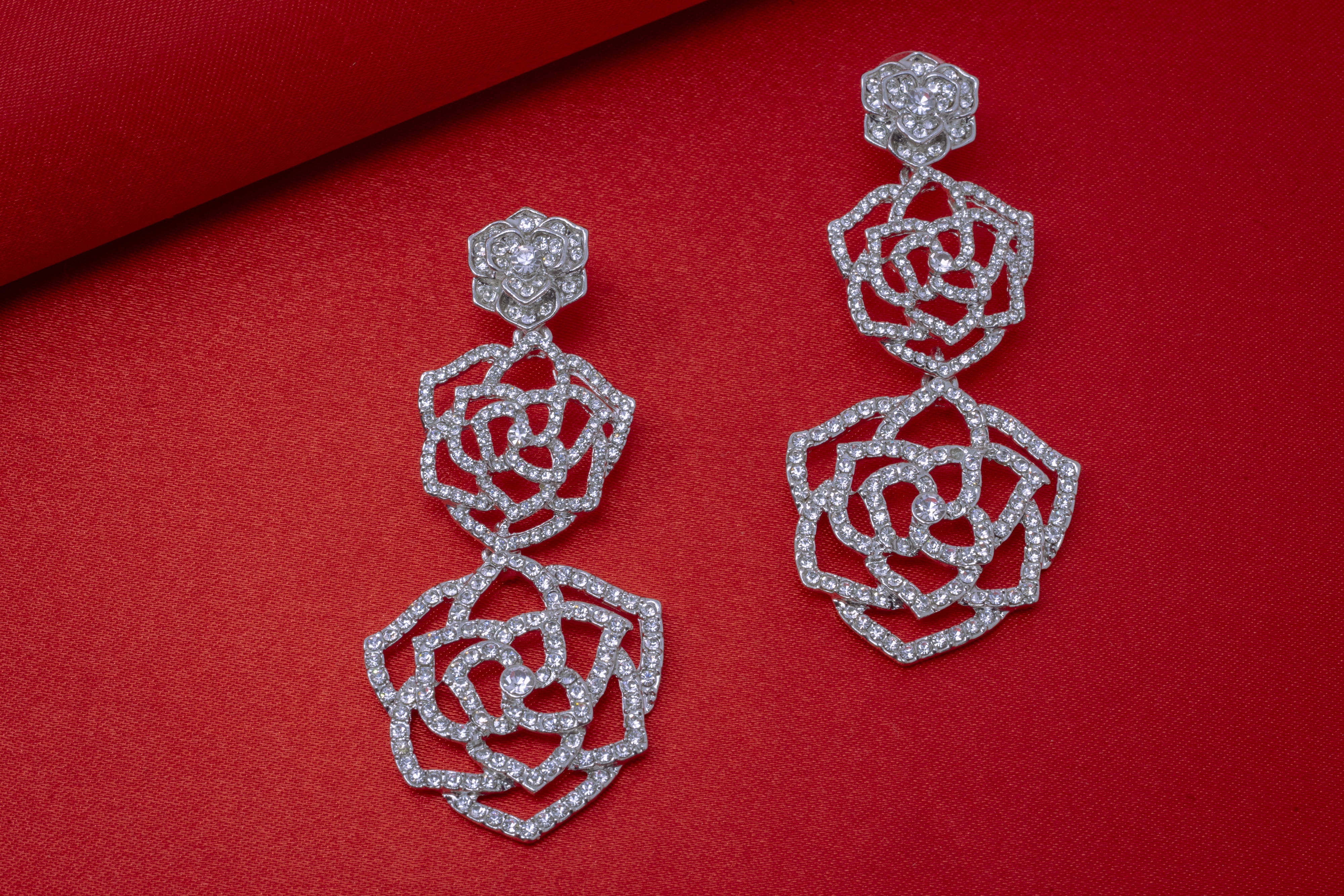 Elegant Rose Drop Earrings