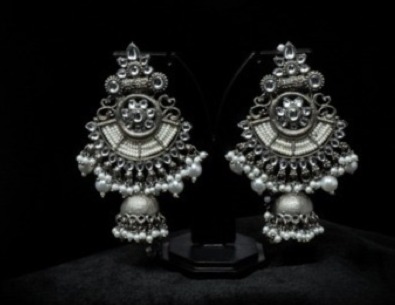 Antique Silver Jhumka Earrings