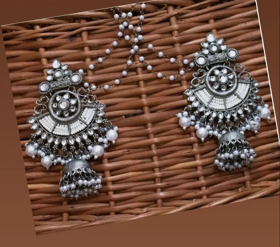 Antique Silver Jhumka Earrings
