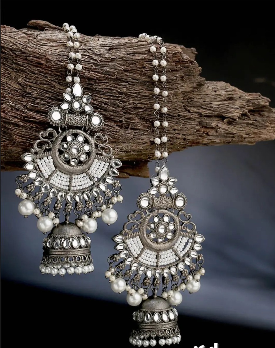 Antique Silver Jhumka Earrings