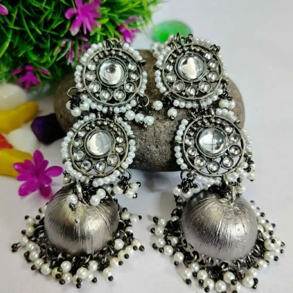 Antique Silver Jhumkas