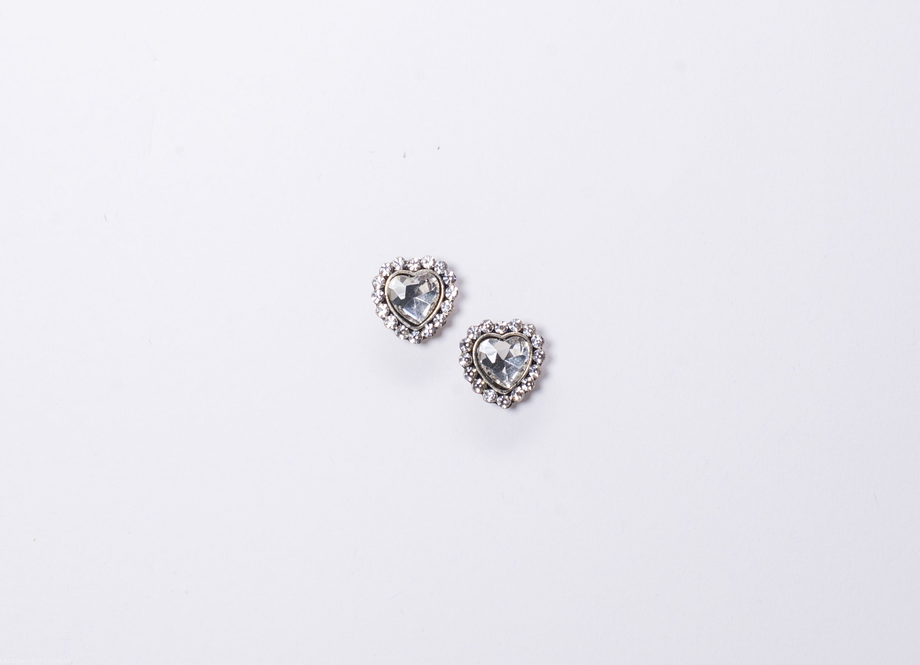 Heart-Shaped Diamond Stud Earrings