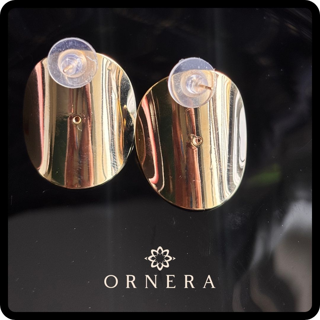 Button Golden Earrings