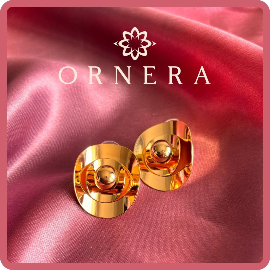 Button Golden Earrings