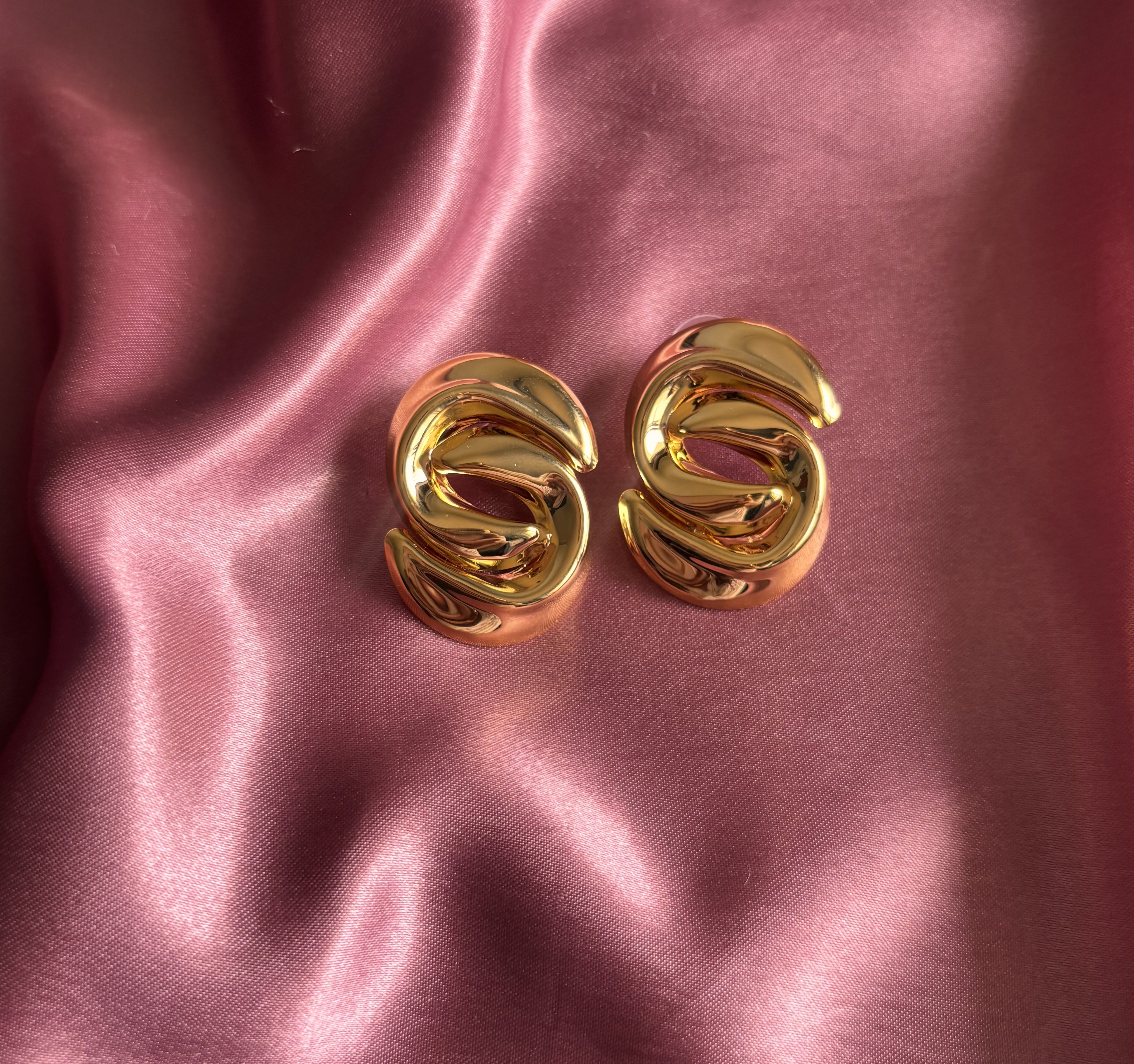 Gold Twisted Hoop Earrings