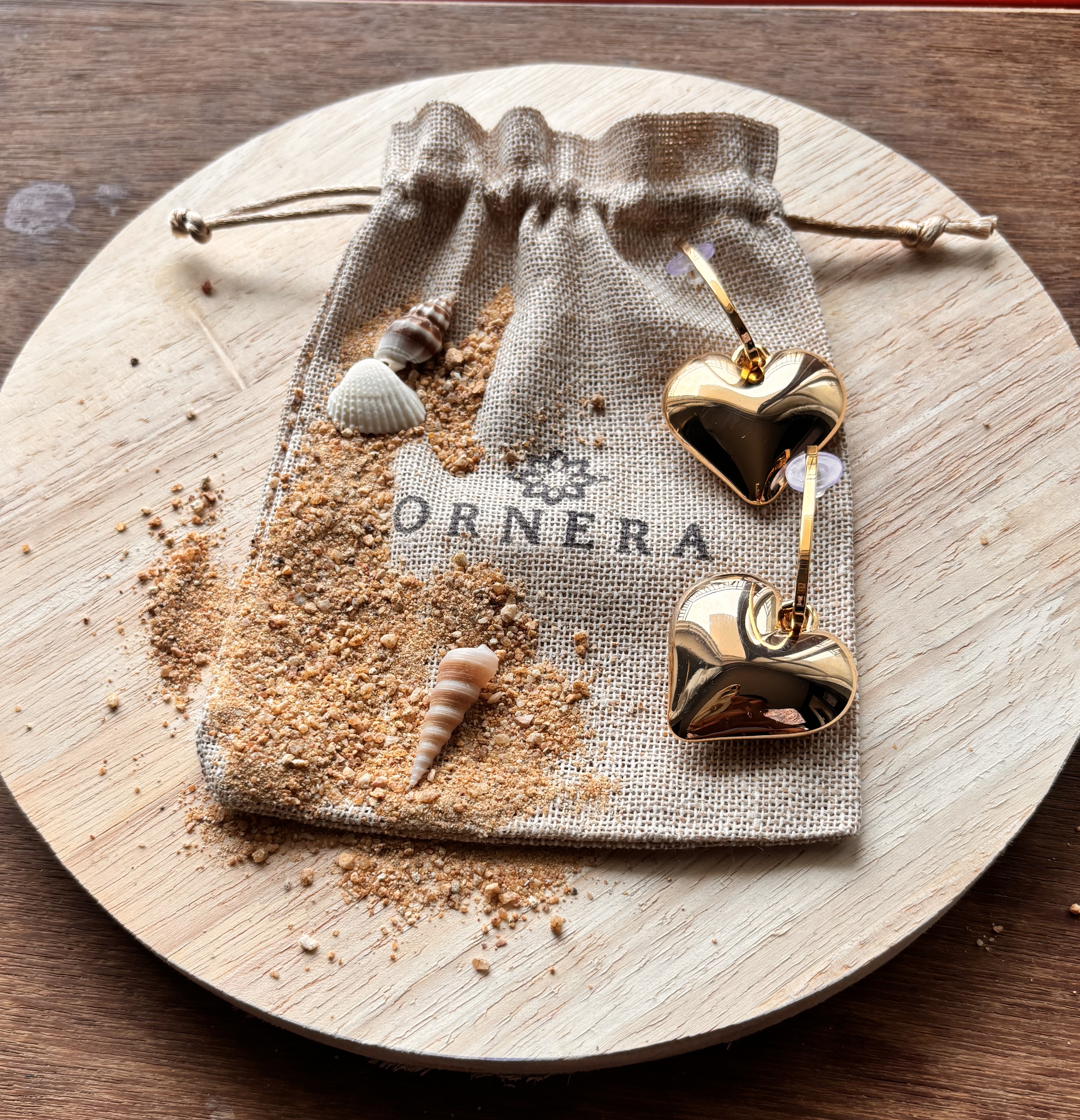 Gold Heart Earrings