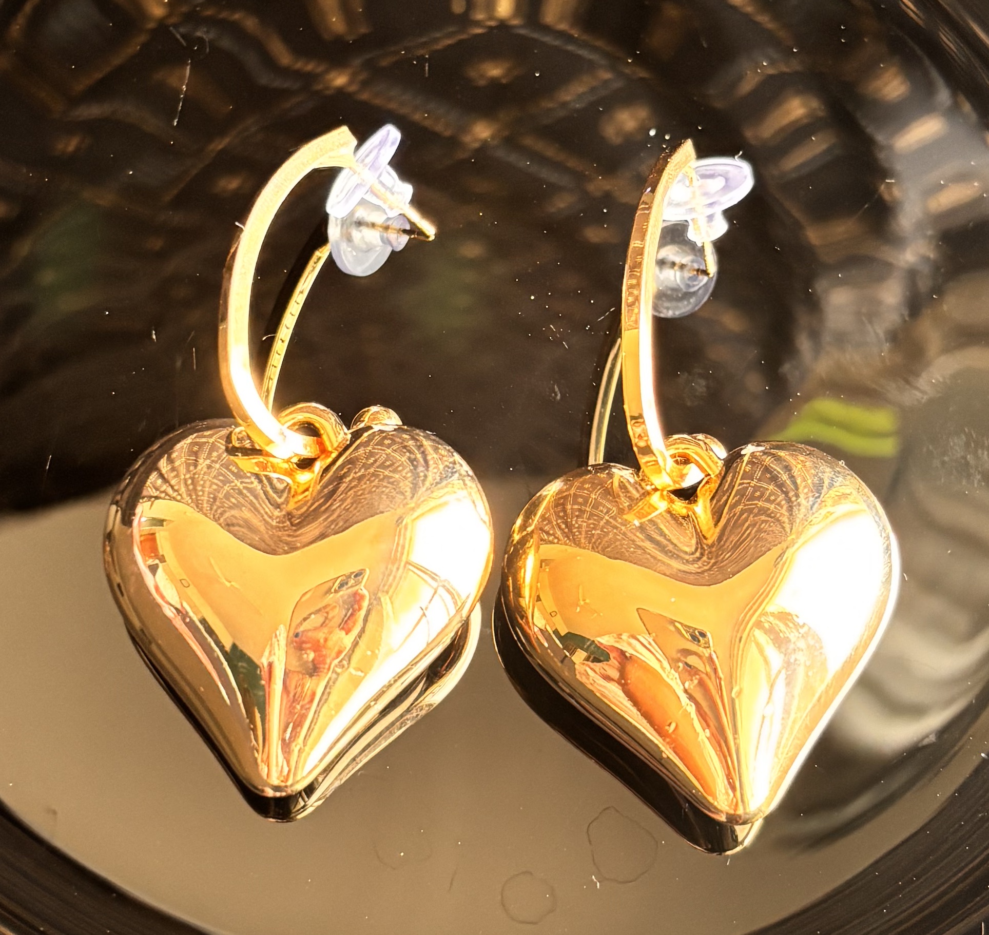 Gold Heart Earrings