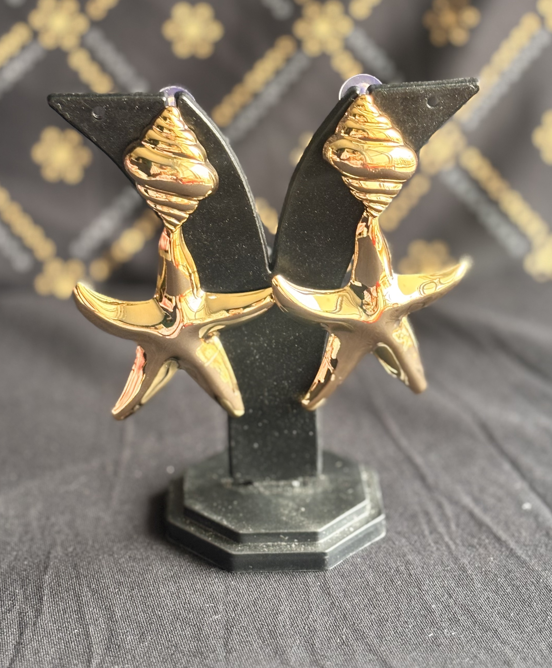 Gold Starfish Earrings