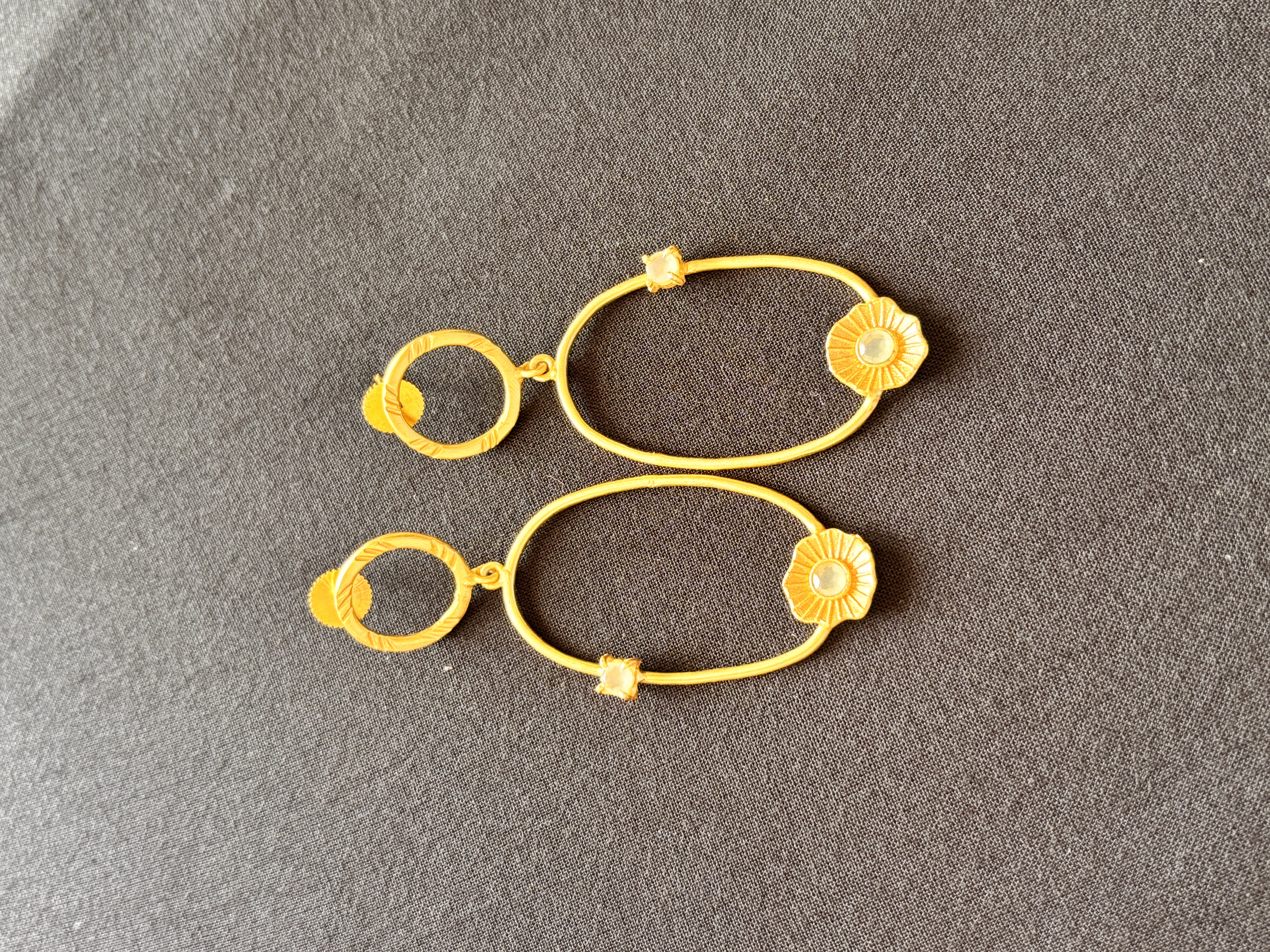 Golden Floral Hoop Earrings