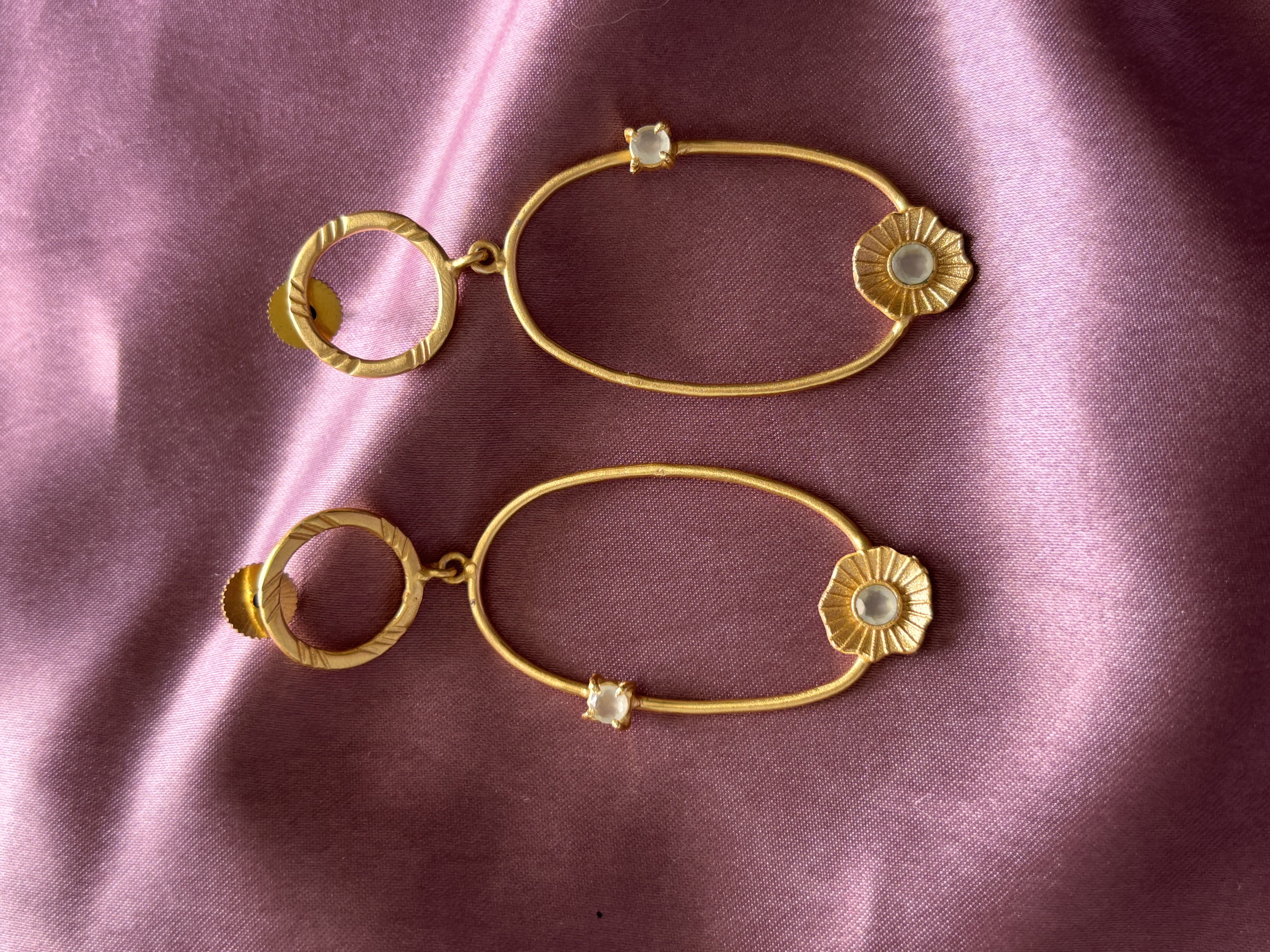 Golden Floral Hoop Earrings