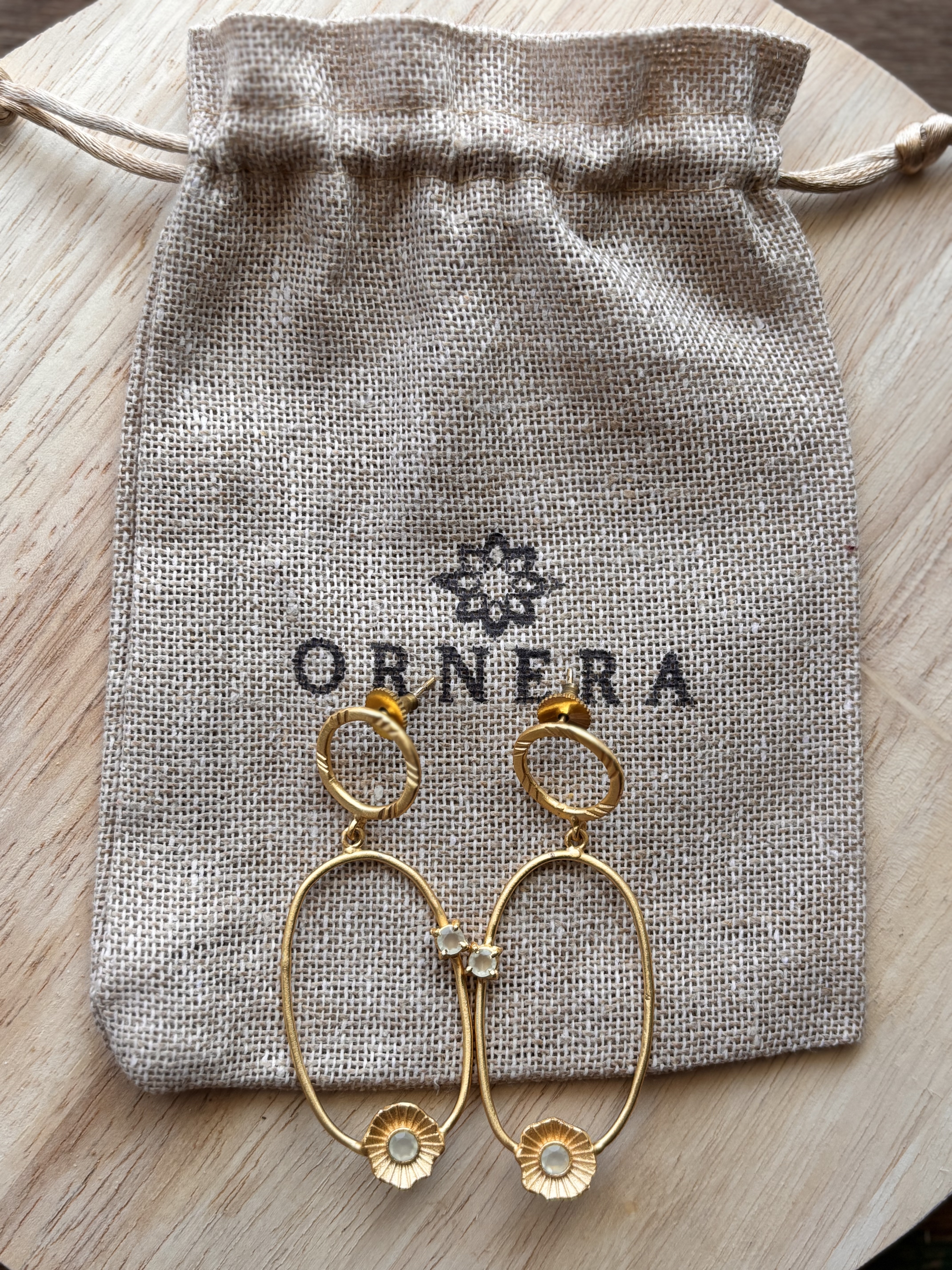 Golden Floral Hoop Earrings