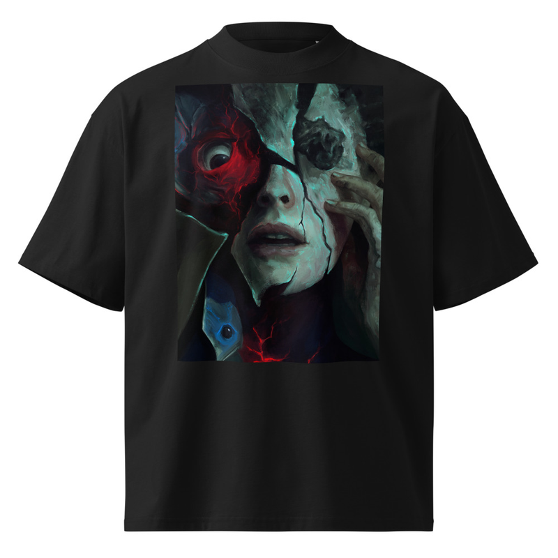 Unisex organic oversized high neck t-shirt | EGO DEATH