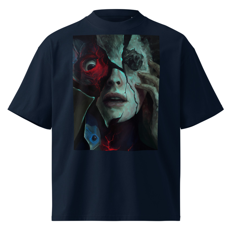 Unisex organic oversized high neck t-shirt | EGO DEATH