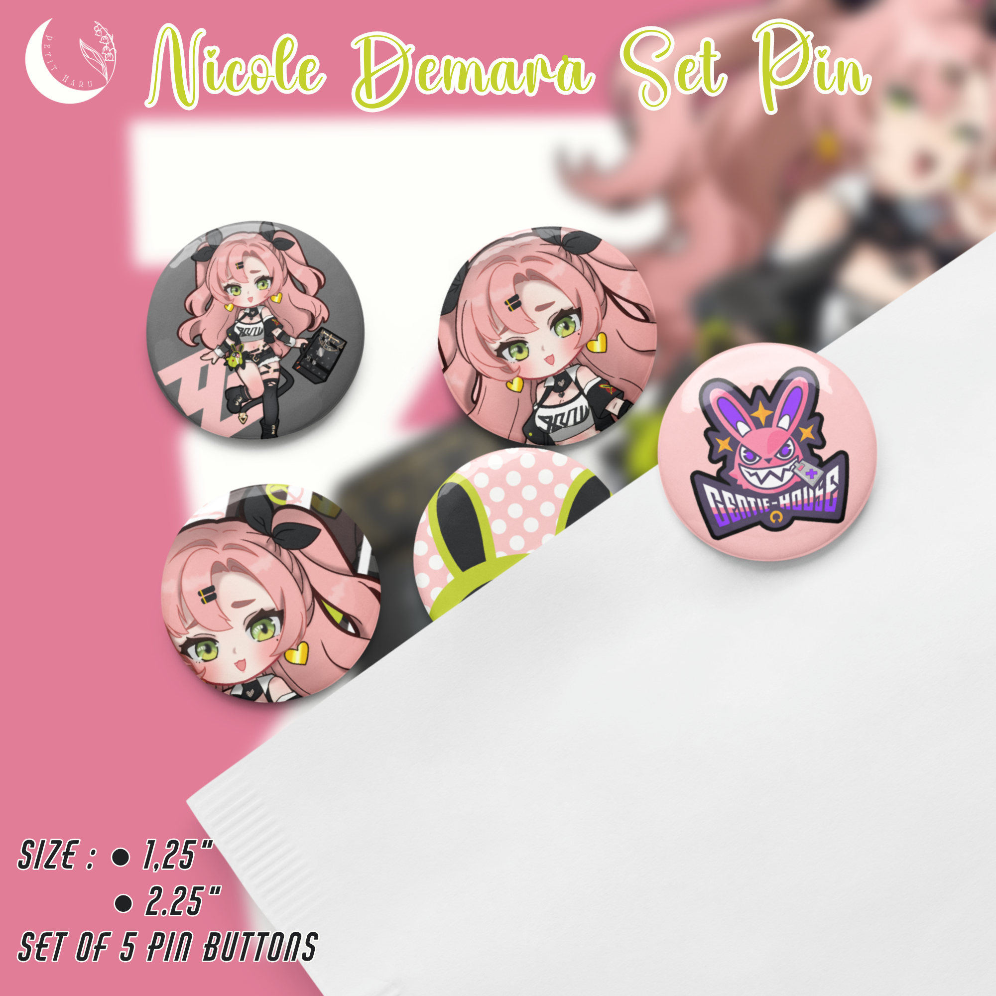 Nicole Demara Zenless Zone Zero ZZZ Set of 5 Pin Buttons