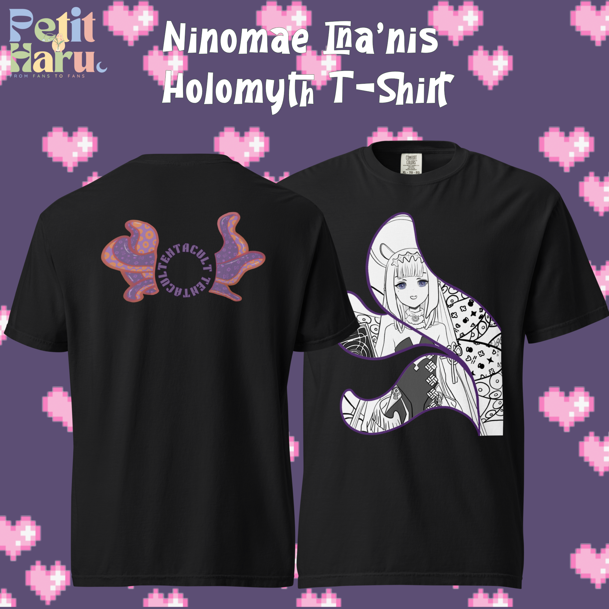 Ninomae Ina'nis Holomyth Manga Style T-Shirt