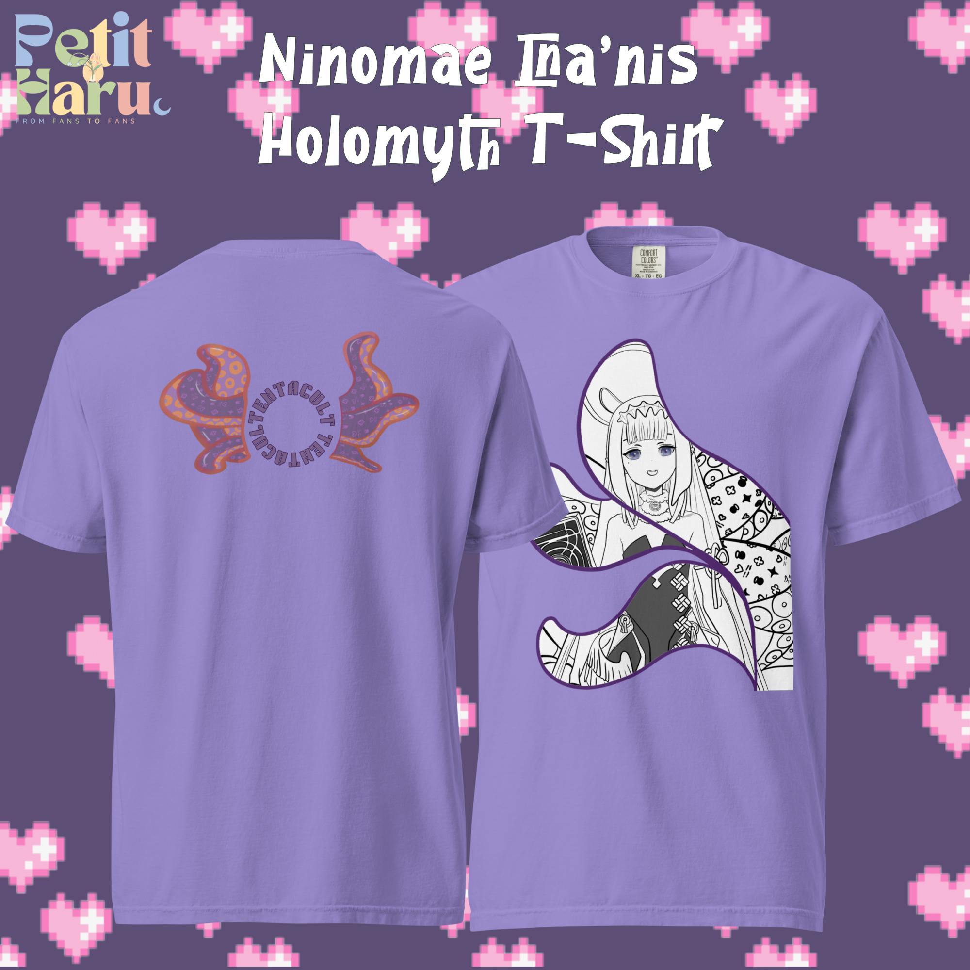 Ninomae Ina'nis Holomyth Manga Style T-Shirt