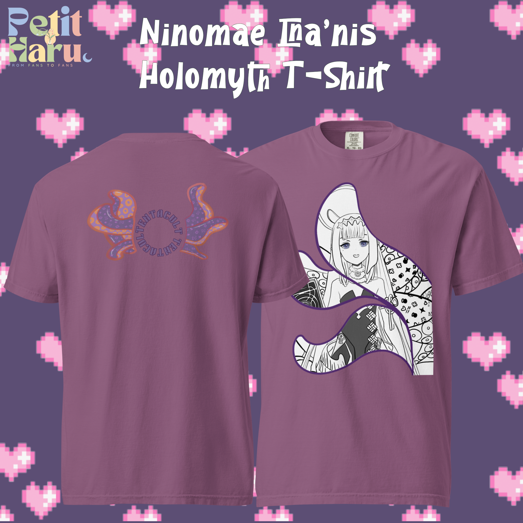 Ninomae Ina'nis Holomyth Manga Style T-Shirt