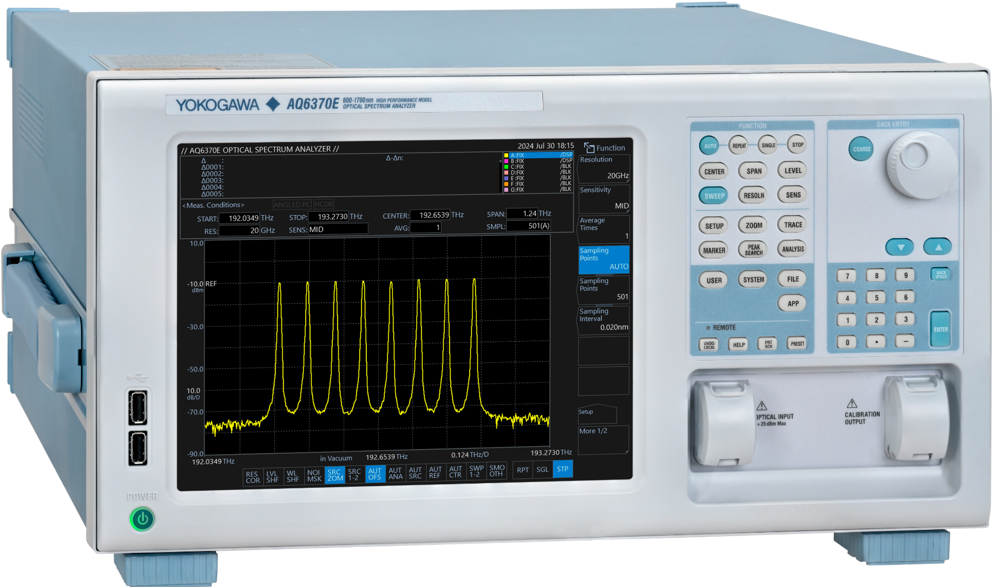 AQ6370E telekomunikacijų optinis spektro analizatorius 600 - 1700 nm